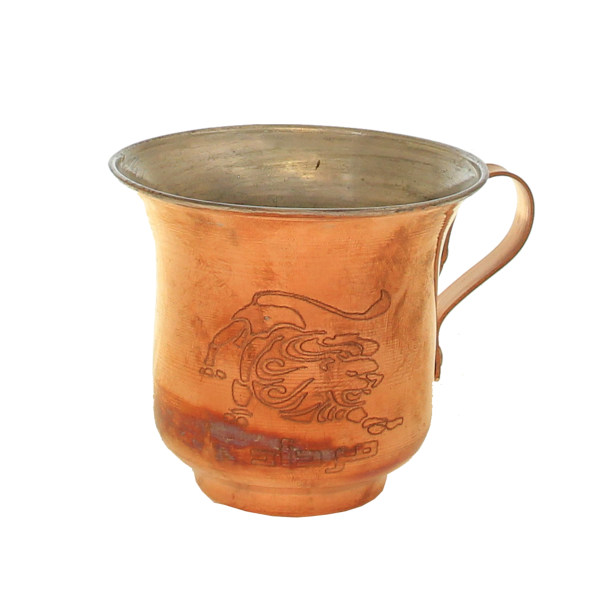 Tasse persane en cuivre - Fabriquée à la main avec anse pour boissons froides - Martelée Mordad