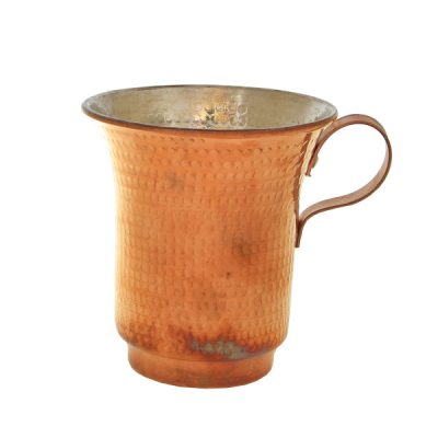 Tasse persane en cuivre – Fabriquée à la main avec anse pour boissons froides – Martelée Parin