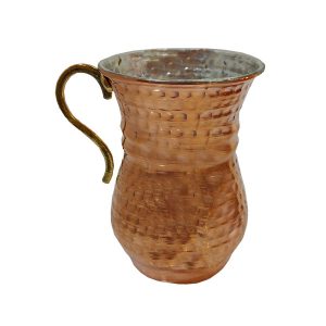 Tasse persane en cuivre – Fabriquée à la main avec anse pour boissons froides – Martelée Rana