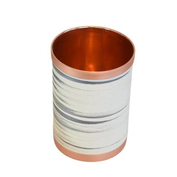 Tasse persane en cuivre - Fabriquée à la main avec anse pour boissons froides - Martelée Rangi