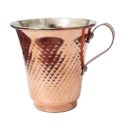 Tasse persane en cuivre – Fabriquée à la main avec anse pour boissons froides – Martelée Rasti