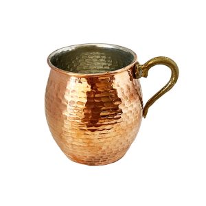 Tasse persane en cuivre – Fabriquée à la main avec anse pour boissons froides – Martelée Raya