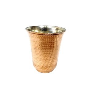 Tasse persane en cuivre – Fabriquée à la main avec anse pour boissons froides – Martelée Tina