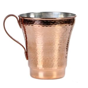 Tasse persane en cuivre – Fabriquée à la main avec anse pour boissons froides – Martelée Yaren