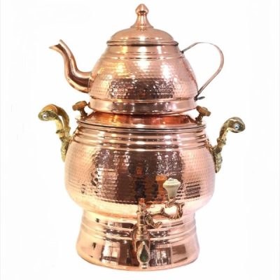 Samovar de thé en cuivre persan pour cuisinière avec théière Modèle Dorna