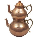 Théière Double en Cuivre Persan Martelée & Durable Azar