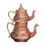 Théière Double en Cuivre Persan Martelée et Durable Sahra