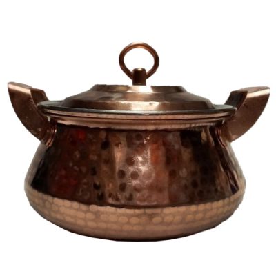 Marmite persane en cuivre – Style de cuisson traditionnel martelé Taban