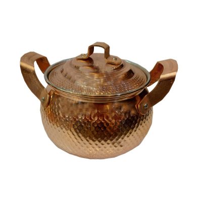 Marmite persane en cuivre – Style de cuisson traditionnel martelé Yara