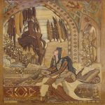 Art en Marqueterie de Bois – La Jeune Fille Artistique Perse
