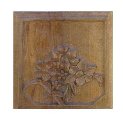 Art en bois sculpté encadré Fleur artistique