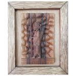 Art en bois sculpté encadré Soldat persan artistique