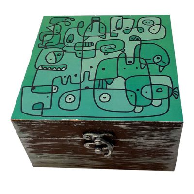 Boîte en Bois pour Cadeaux – Motif Artistique Naghashi