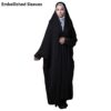 Tchador noir islamique arabe Hijab avec manches pour femmes et prière - Fatemi
