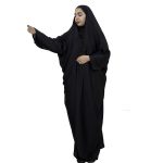 Tchador noir islamique arabe Hijab avec manches pour femmes et prière – Zhozet