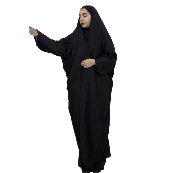 Tchador noir islamique arabe Hijab avec manches pour femmes et prière - Zhozet