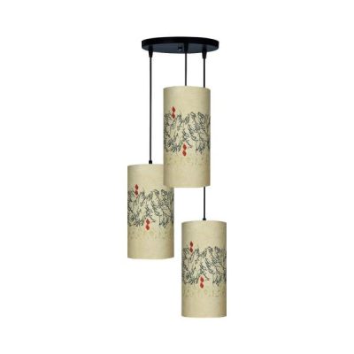 Lampe en tissu avec abat-jour cylindrique en velours Calligraphy