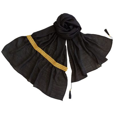 Châle Baloutche Brodé pour Femme Noir