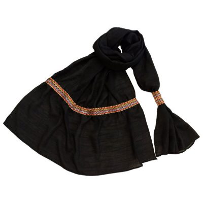 Châle Baloutche Brodé pour Femme Noir