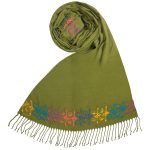 Châle Baloutche Brodé pour Femme Vert Clair