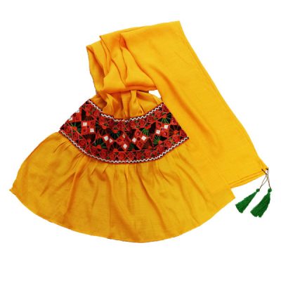 Châle Baloutche Brodé pour Femme Jaune