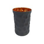 Tasse persane en cuivre – Fabriquée à la main avec anse pour boissons froides – Martelée Grise