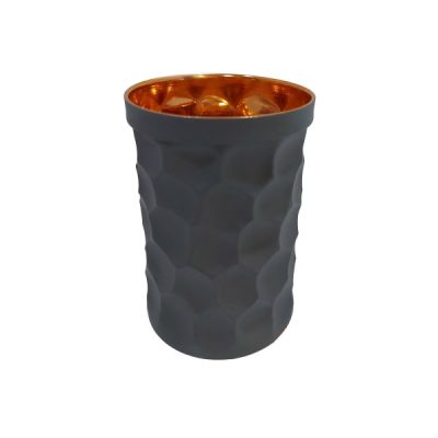 Tasse persane en cuivre – Fabriquée à la main avec anse pour boissons froides – Martelée Grise