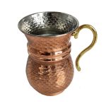 Tasse persane en cuivre – Fabriquée à la main avec anse pour boissons froides – Martelée Dana