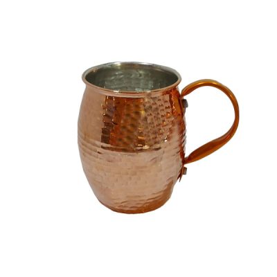Tasse persane en cuivre – Fabriquée à la main avec anse pour boissons froides – Martelée Diba