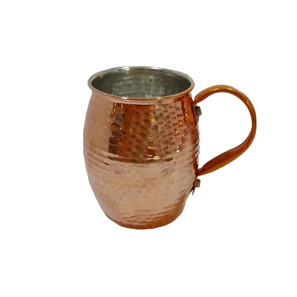 Tasse persane en cuivre - Fabriquée à la main avec anse pour boissons froides - Martelée Diba