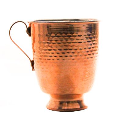Tasse persane en cuivre – Fabriquée à la main avec anse pour boissons froides – Martelée Farhan