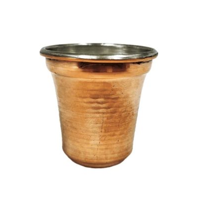 Tasse persane en cuivre – Fabriquée à la main avec anse pour boissons froides – Martelée Farin