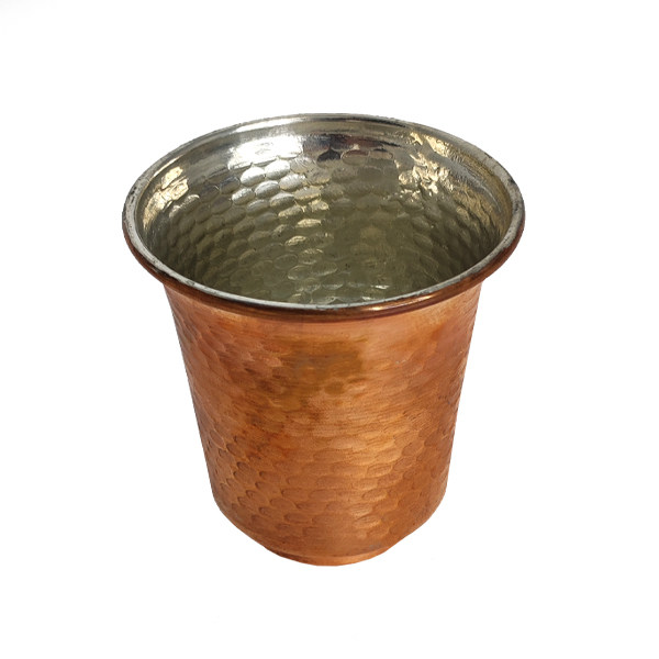 Tasse persane en cuivre - Fabriquée à la main avec anse pour boissons froides - Martelée Lana