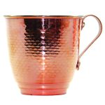 Tasse persane en cuivre – Fabriquée à la main avec anse pour boissons froides – Martelée Or Rose