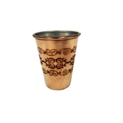 Tasse persane en cuivre – Fabriquée à la main avec anse pour boissons froides – Martelée Sana