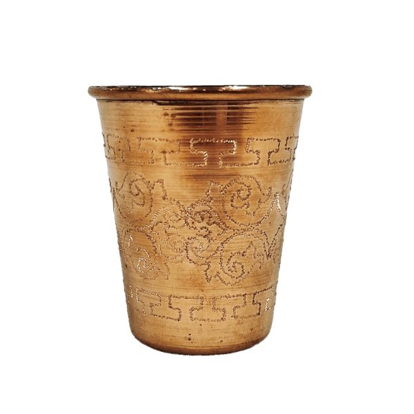 Tasse persane en cuivre - Fabriquée à la main avec anse pour boissons froides - Martelée Saz