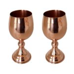 Ensemble de 2 verres à vin en cuivre persan faits à la main – Modèle martelé Ala