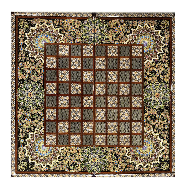 Plateau de Jeu d'Échecs en Marqueterie Persane Modèle Dorna