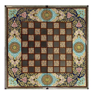 Plateau d’Échecs Khatamkari Persan Modèle Pardaz