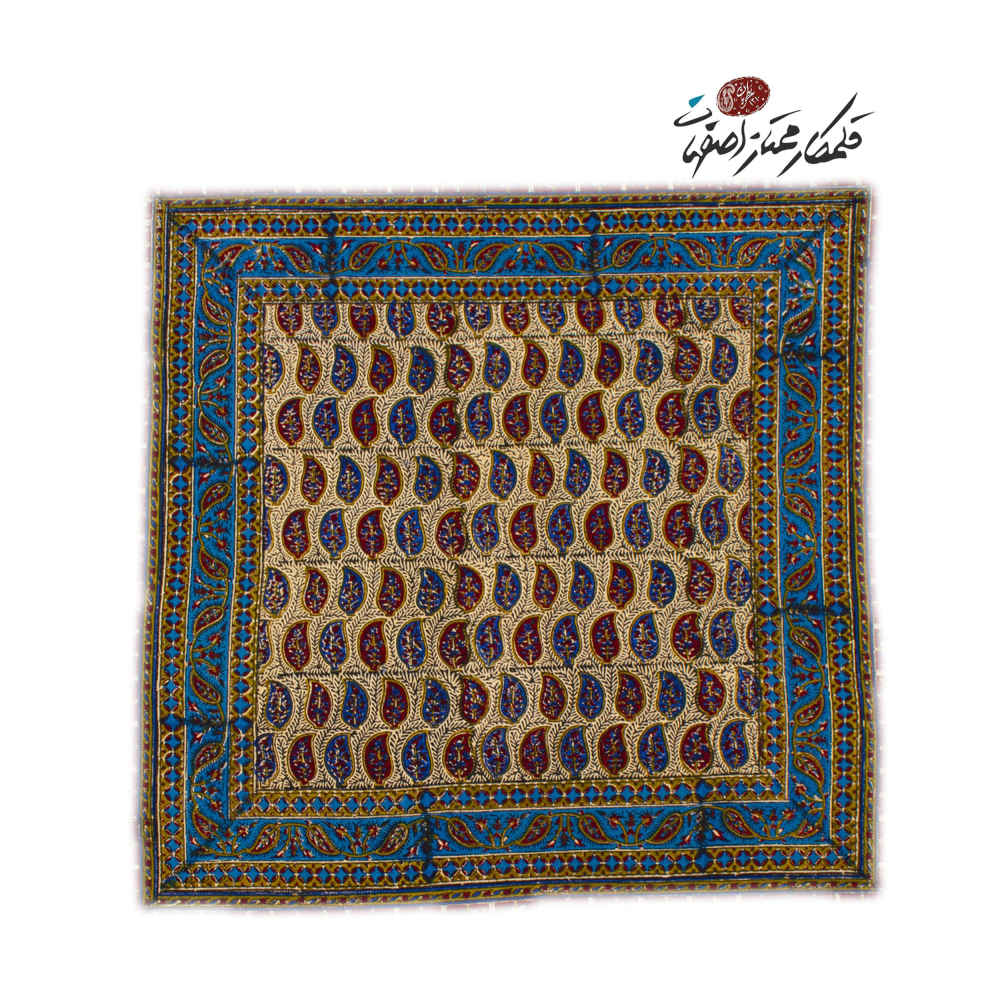 Nappe Persane : Imprimée au Bloc Traditionnel Kalamkari d'Ispahan - Modèle Sarvi