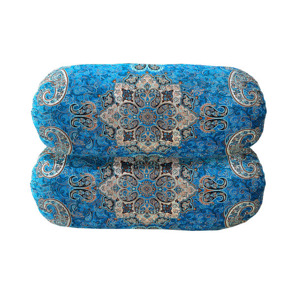 Traversin Cylindrique Traditionnel Persan avec Tissu Élégant Termeh Afshan