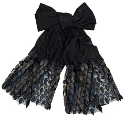 Châle en soie noire uni modèle Majlesi