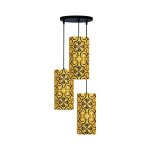 Lampe en tissu avec abat-jour cylindrique en velours Dalan