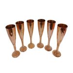 Ensemble de 6 verres à vin en cuivre persan faits à la main – Modèle martelé