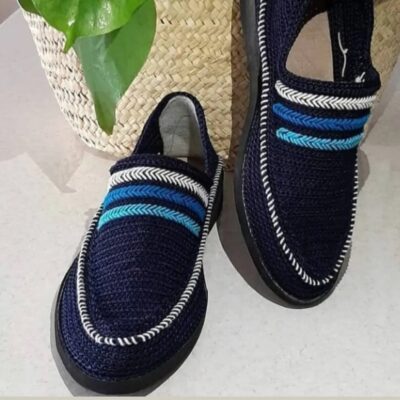 Chaussures Giveh – Chaussures traditionnelles perses respirantes faites à la main Modèle Bleu Marine