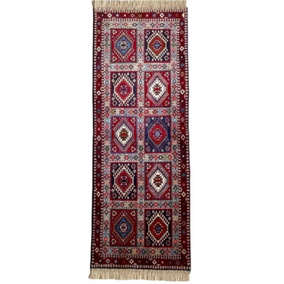 Tapis persan tribal runner noué à la main 2 mètres modèle Atila