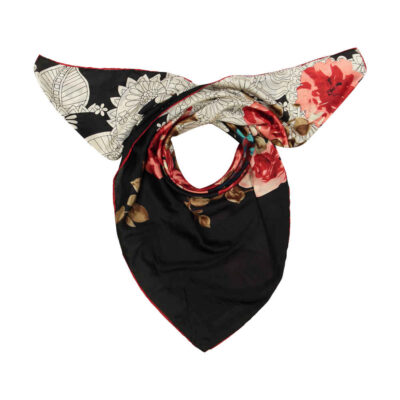 Floral Print Silk Scarf for Women – Luxe and Vibrant Simin Design