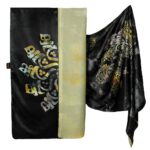 Châle en soie imprimé perse double face – Calligraphie artistique Hich