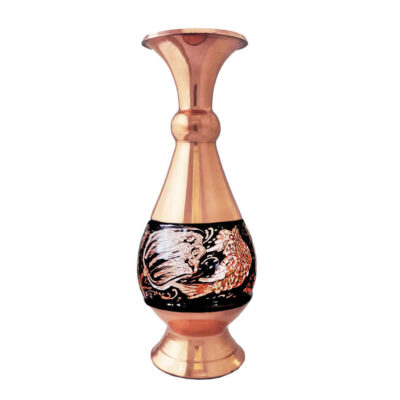 Vase décoratif en cuivre persan gravé fait main design Ronak