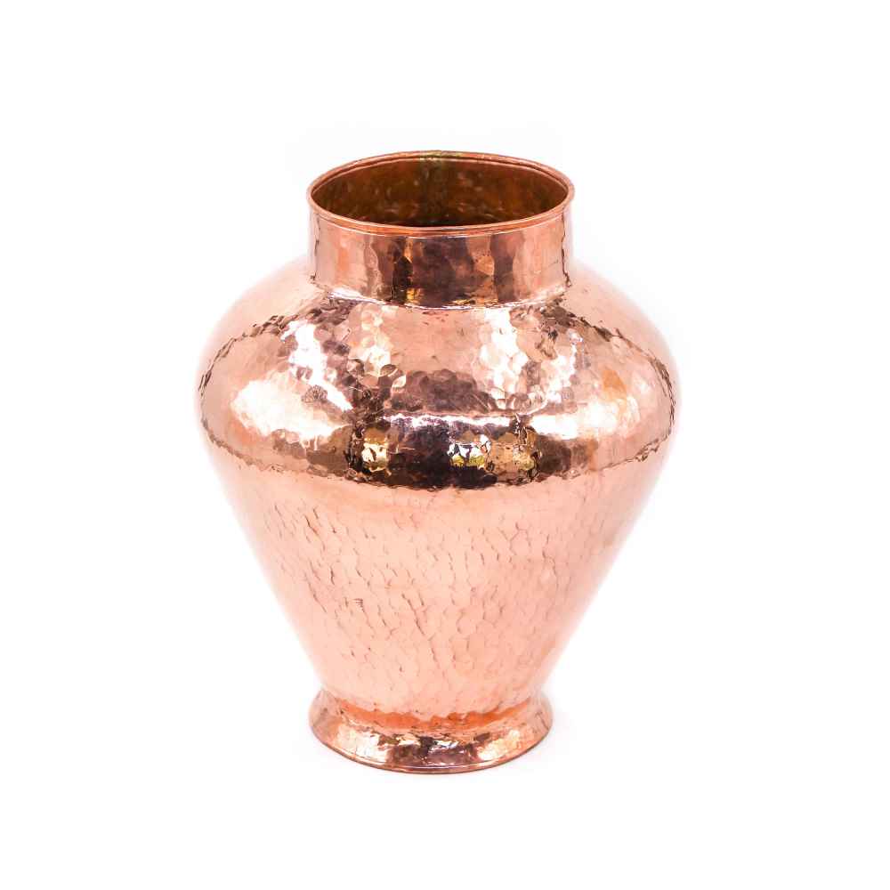 Vase décoratif persan en cuivre martelé fait main Khomrei